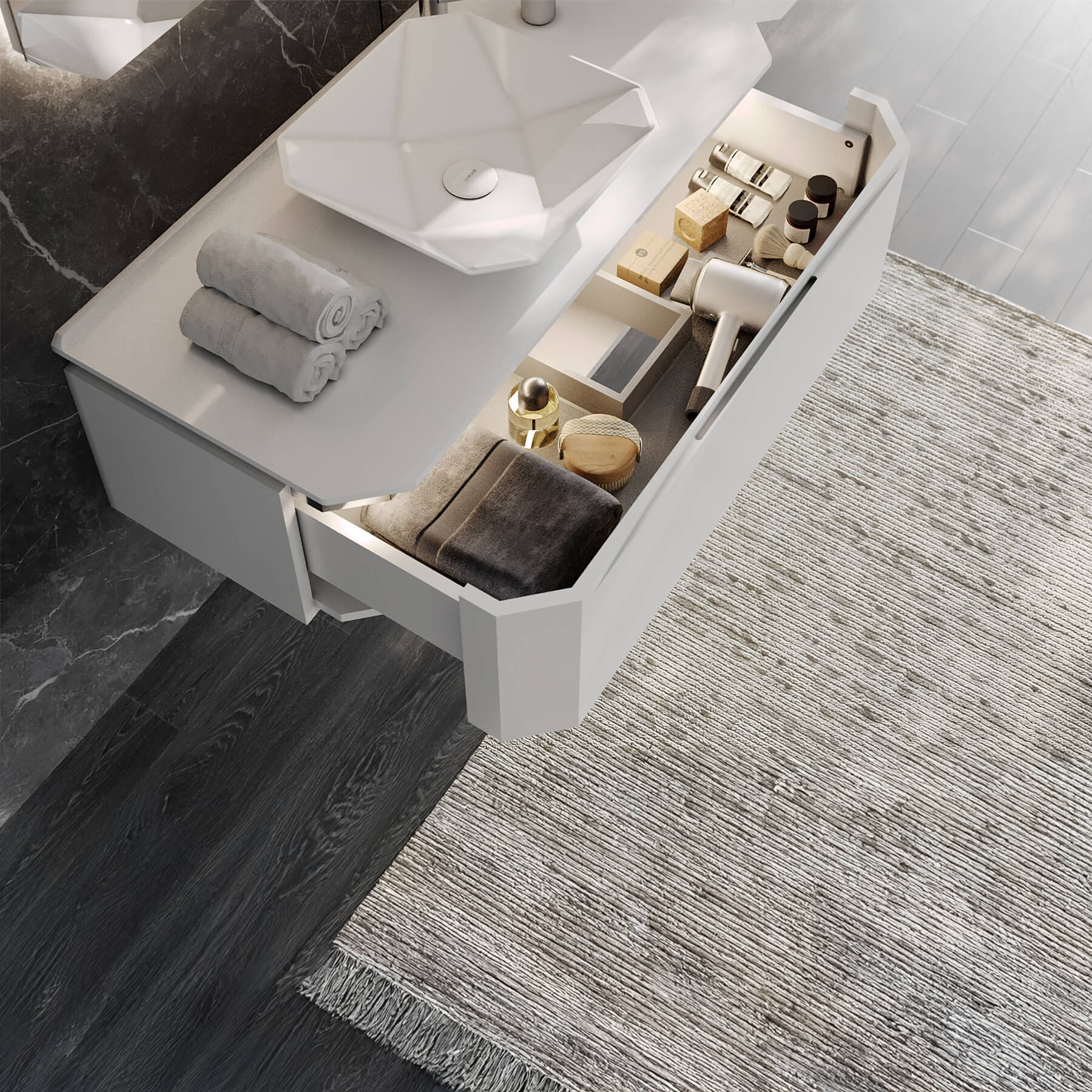 1800X1800 Çekmece Açık